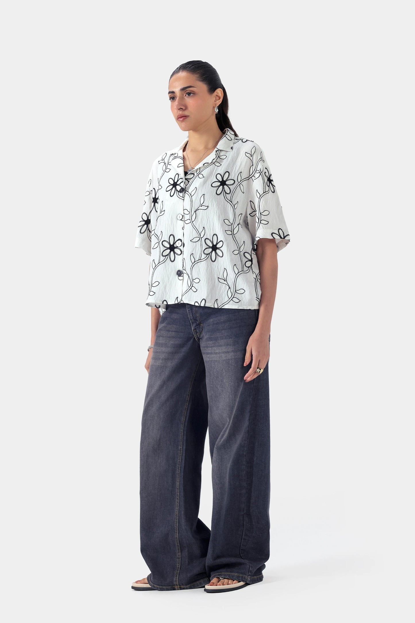 Embroidered Schiffli Shirt - Cougar Clothing