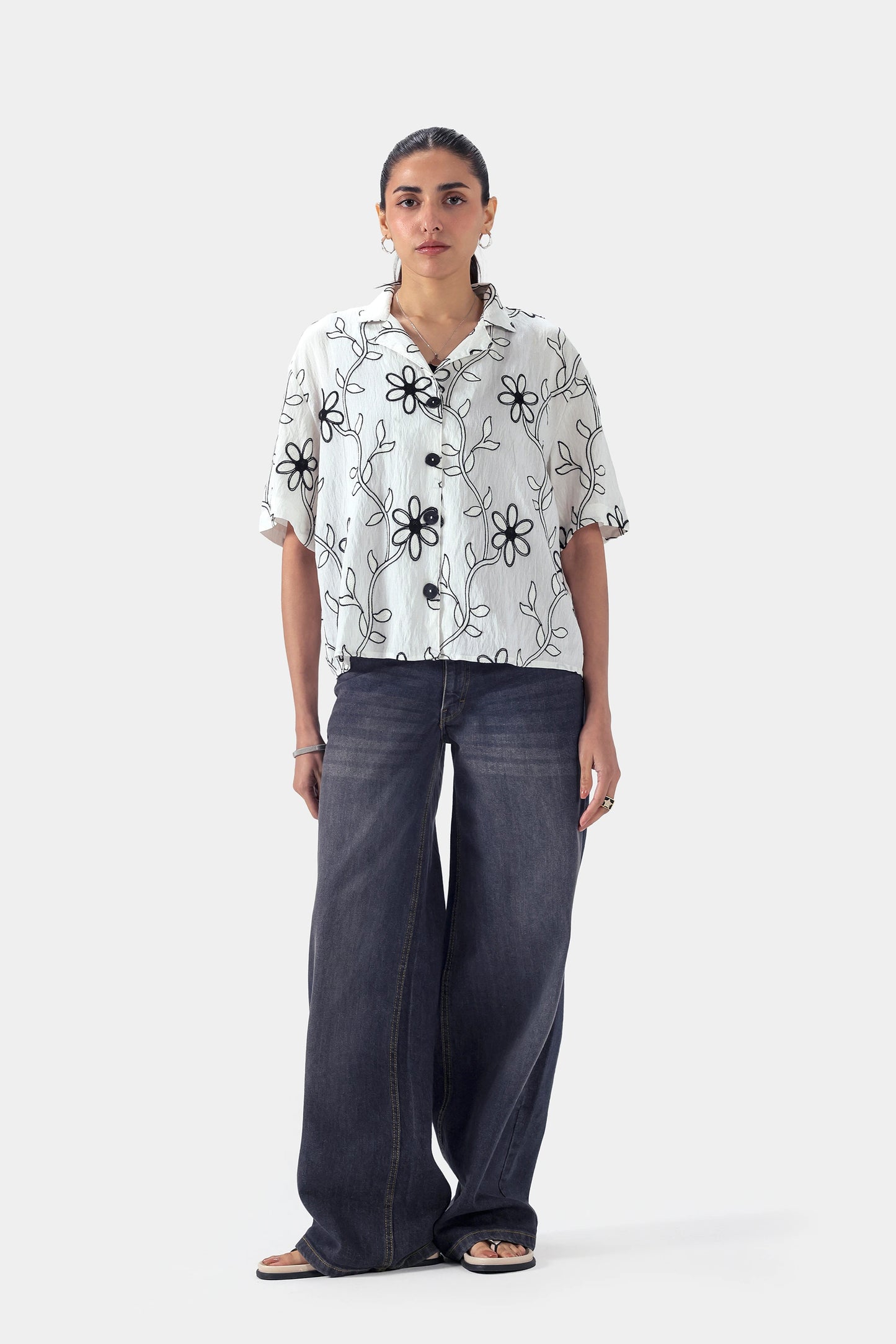 Embroidered Schiffli Shirt - Cougar Clothing