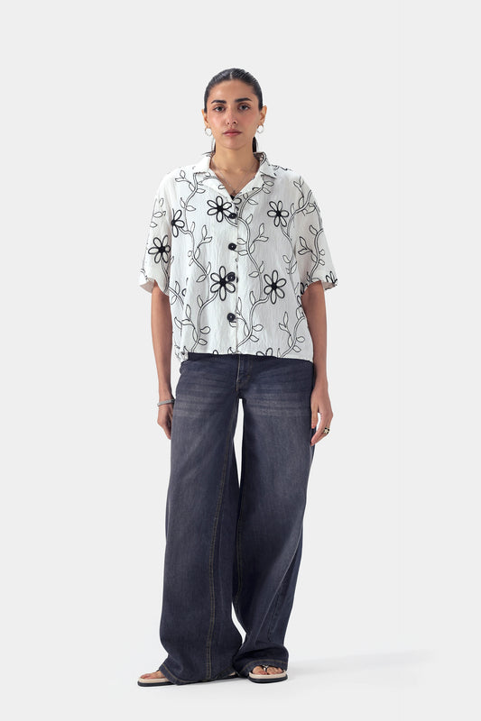 Embroidered Schiffli Shirt - Cougar Clothing
