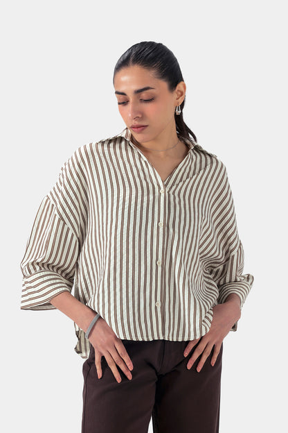 Pin-Striped Oversized Shirt - Cougar Clothing