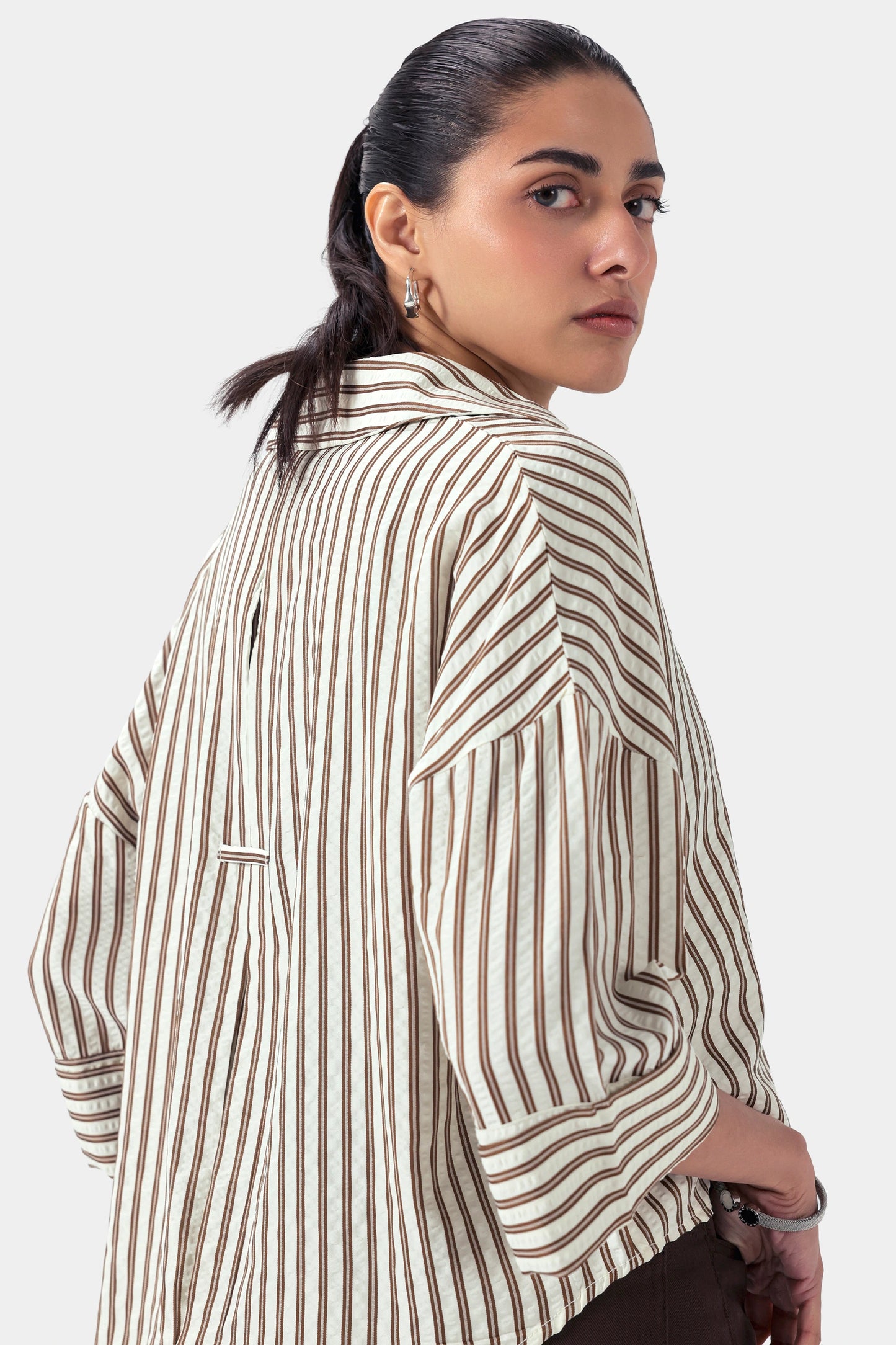 Pin-Striped Oversized Shirt - Cougar Clothing