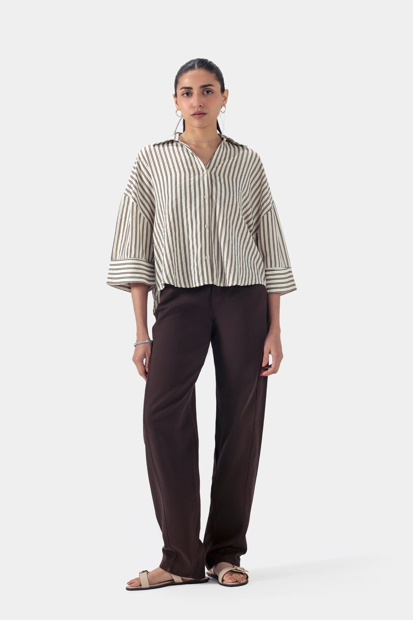 Pin-Striped Oversized Shirt - Cougar Clothing