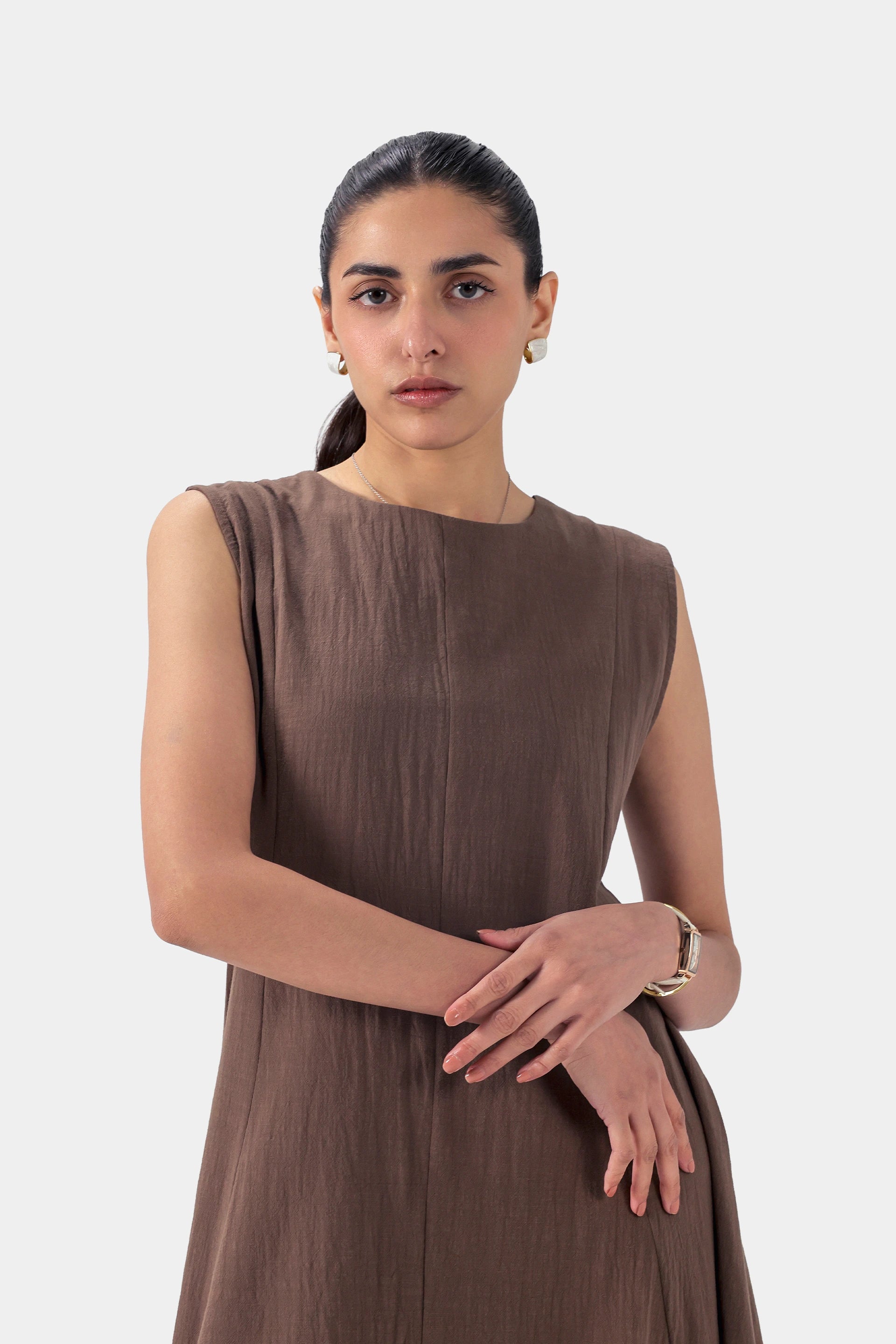 Sleeveless Flared Dress - Cougar Clothing