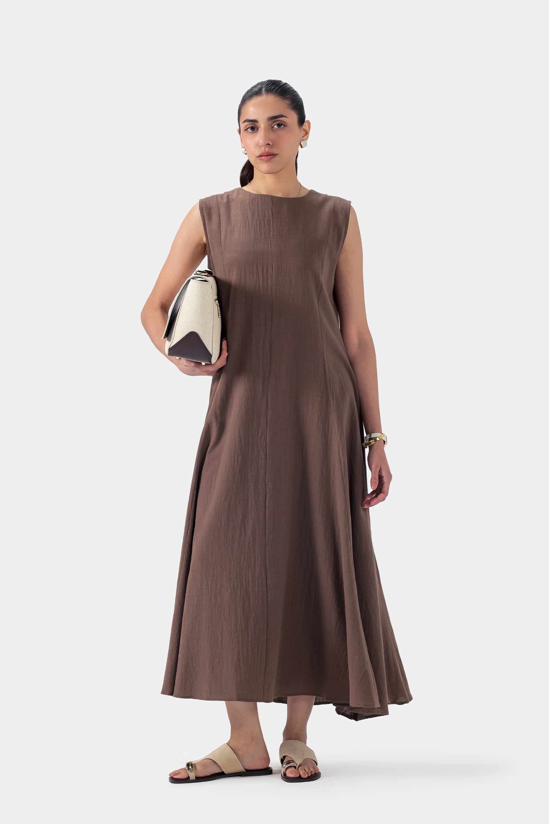 Sleeveless Flared Dress - Cougar Clothing