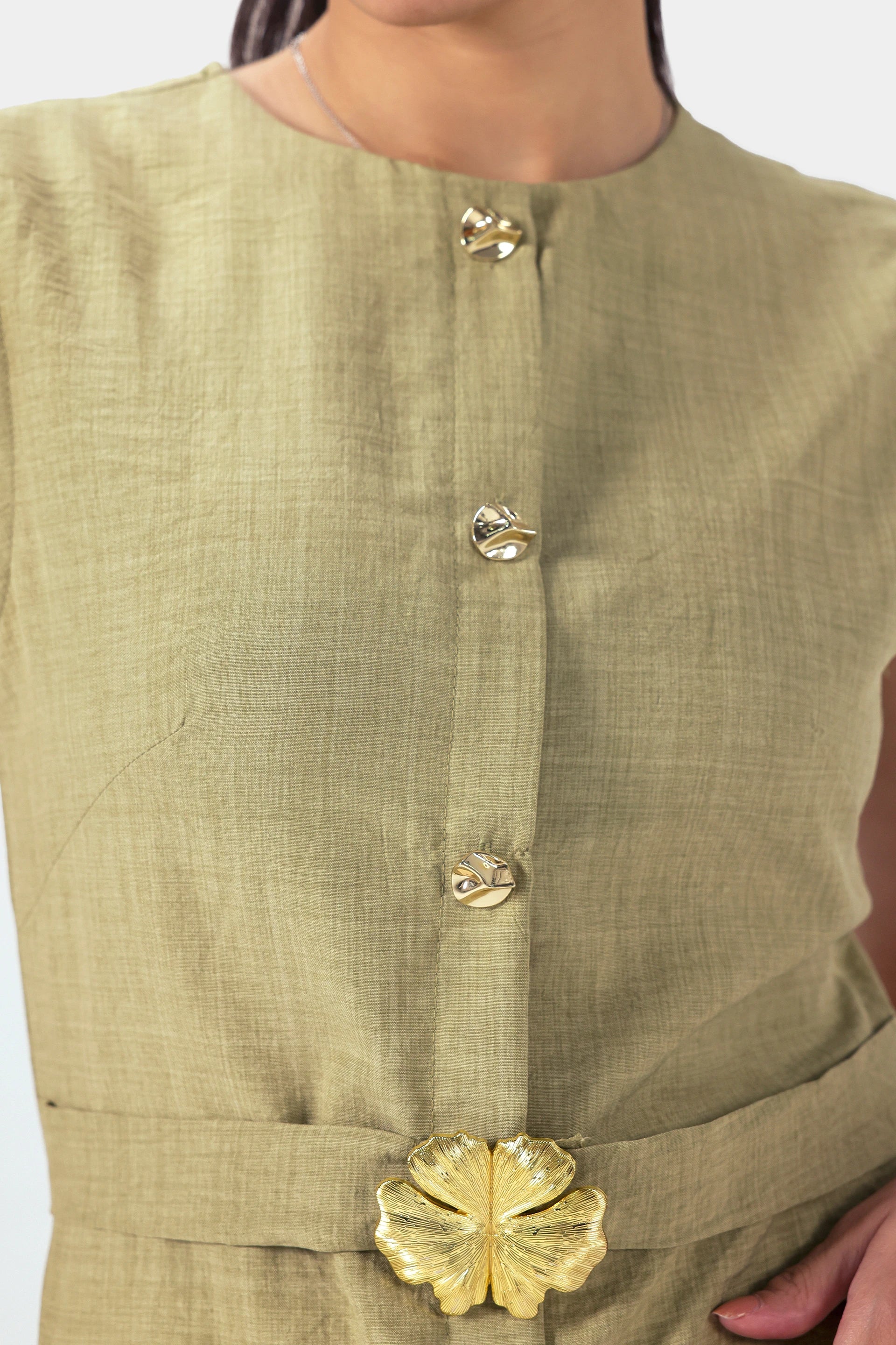 Long Dress With Buckle - Cougar Clothing
