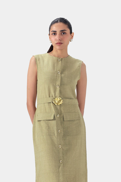 Long Dress With Buckle - Cougar Clothing