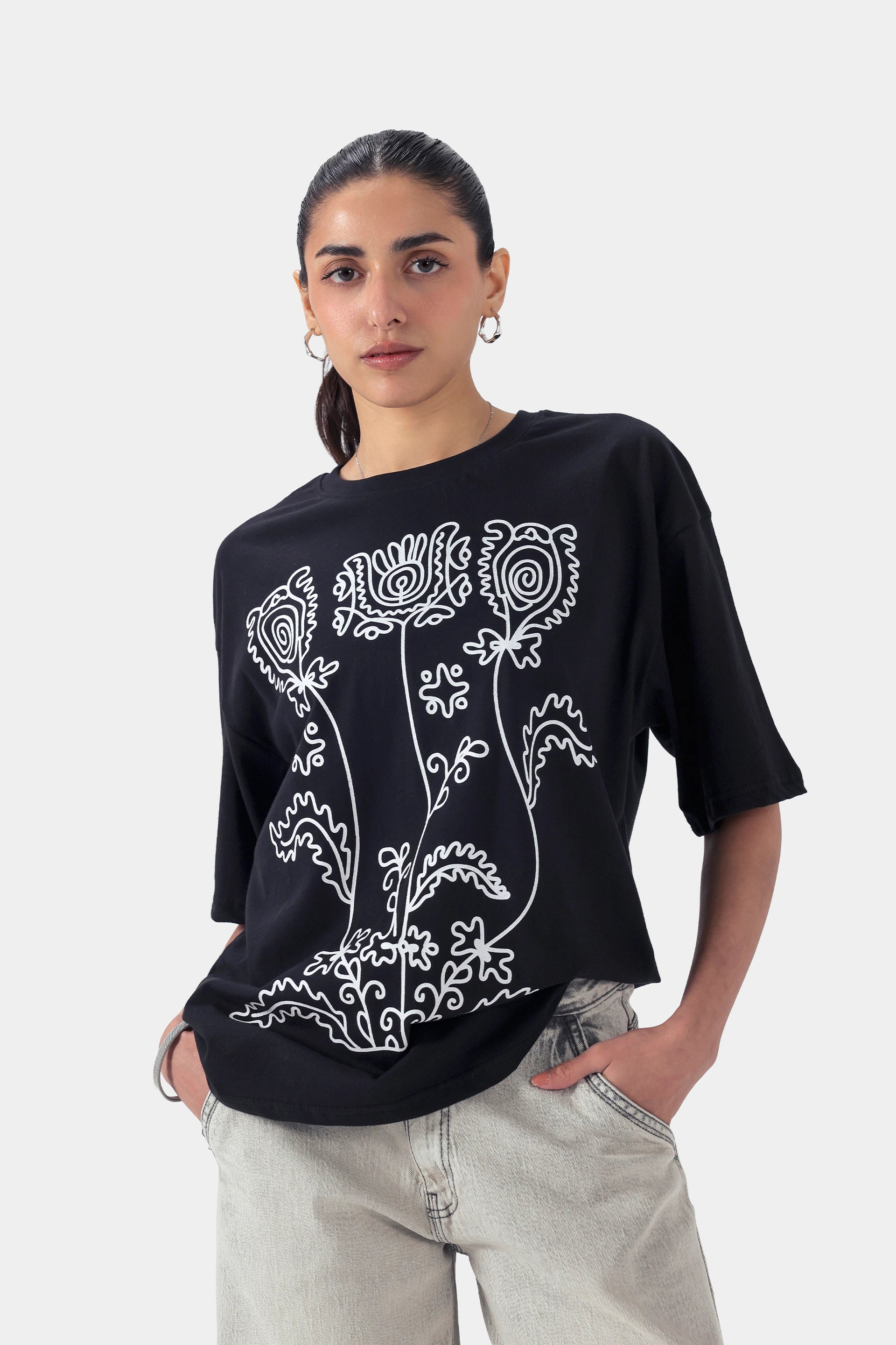 Floral Printed Jersey T-Shirt - Cougar Clothing
