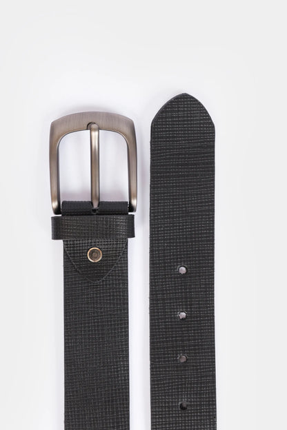 Textured Belt With Prong Buckle - Cougar Clothing