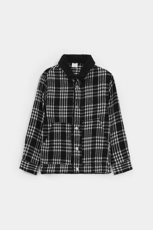 Sherpa Collar Flannel Shacket