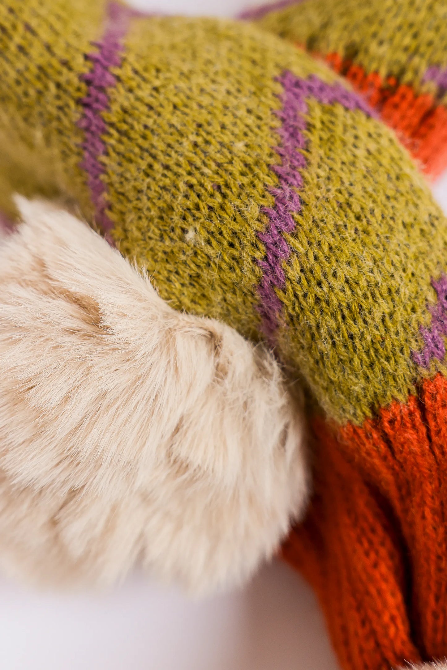 Striped Pompom Cross Scarf - Cougar Clothing