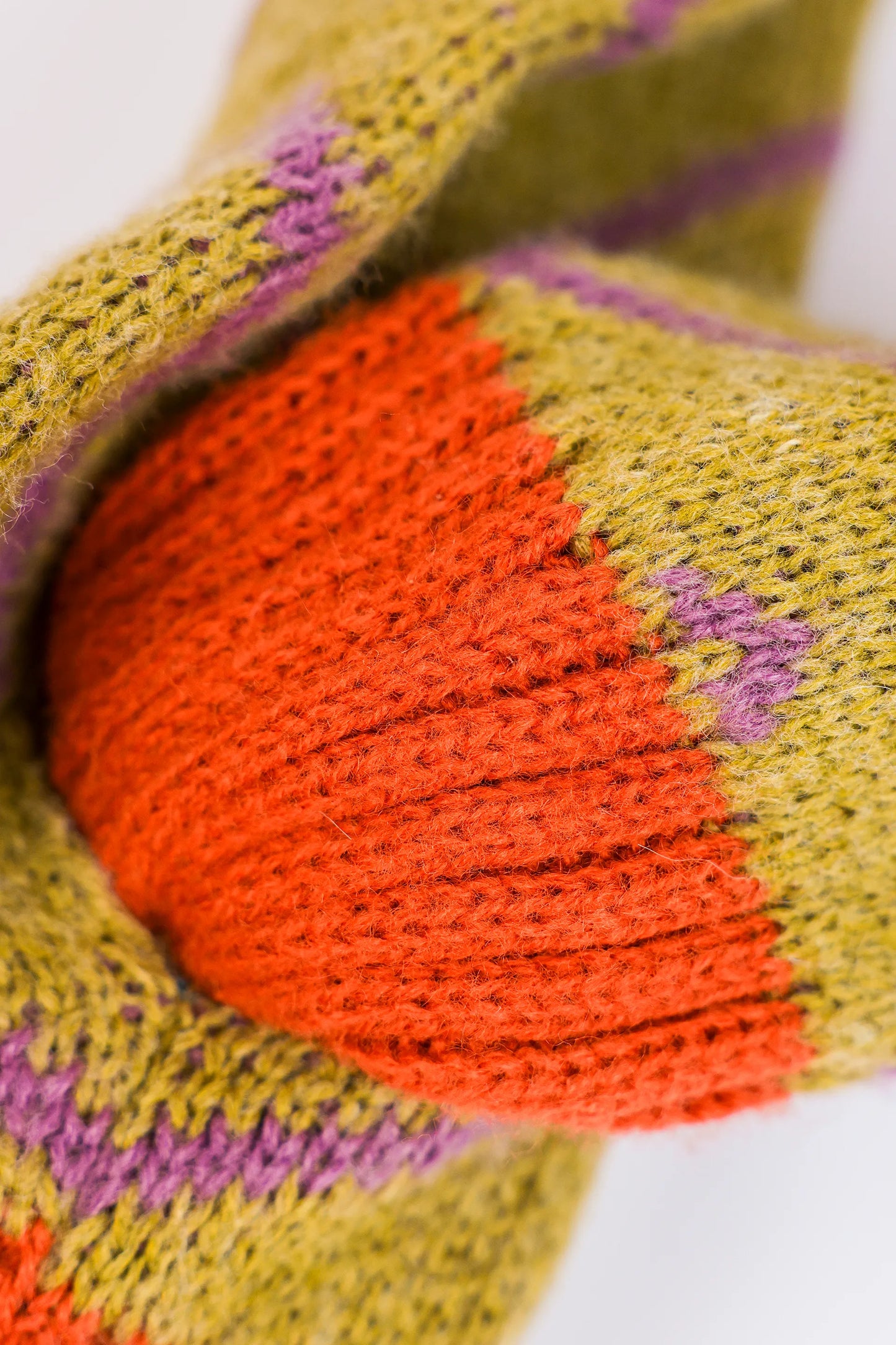 Striped Pompom Cross Scarf - Cougar Clothing