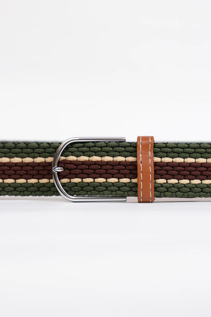 Contrast Stitched Stripe Belt - Cougar Clothing