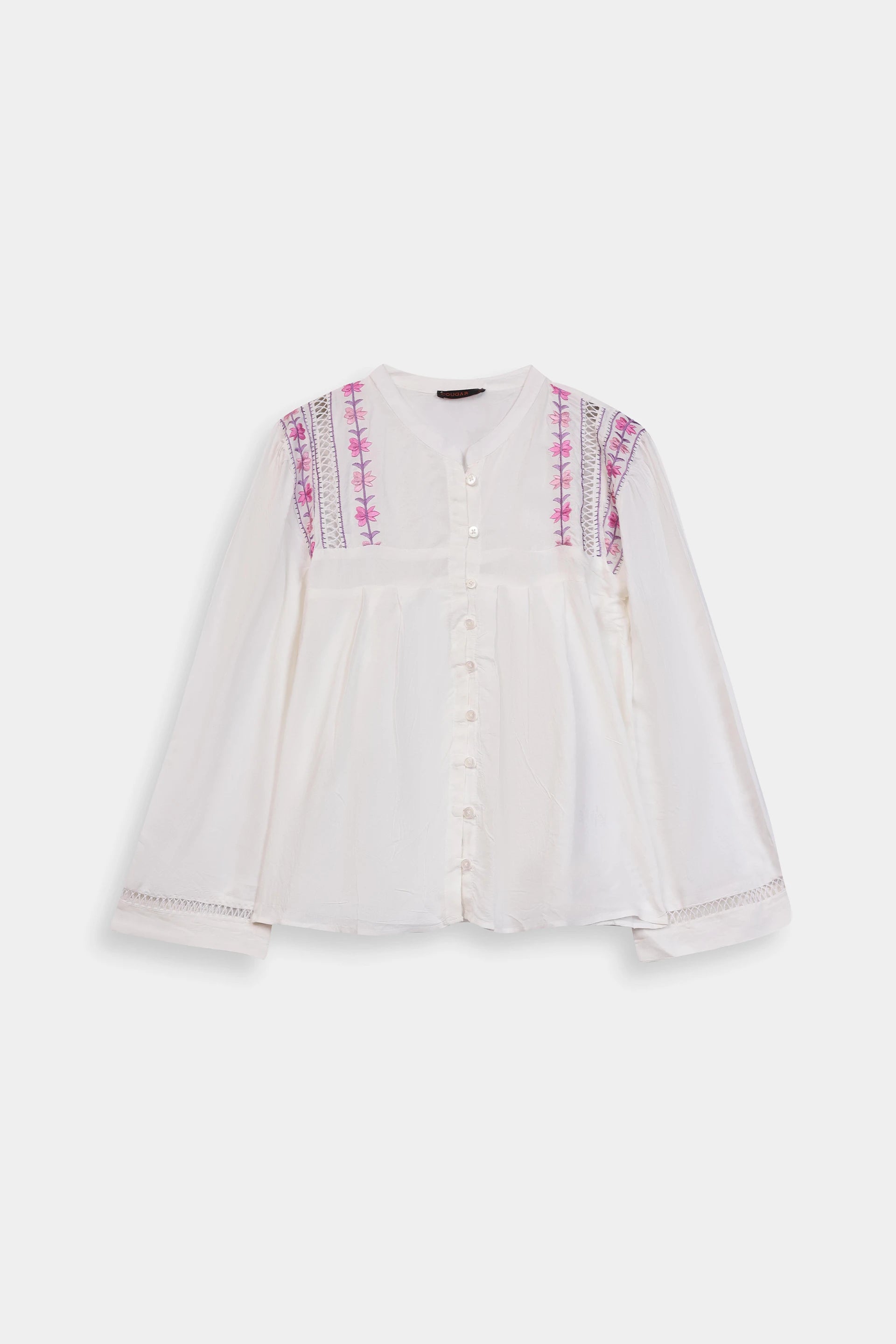 Raw Silk Embroidered Top - Cougar Clothing