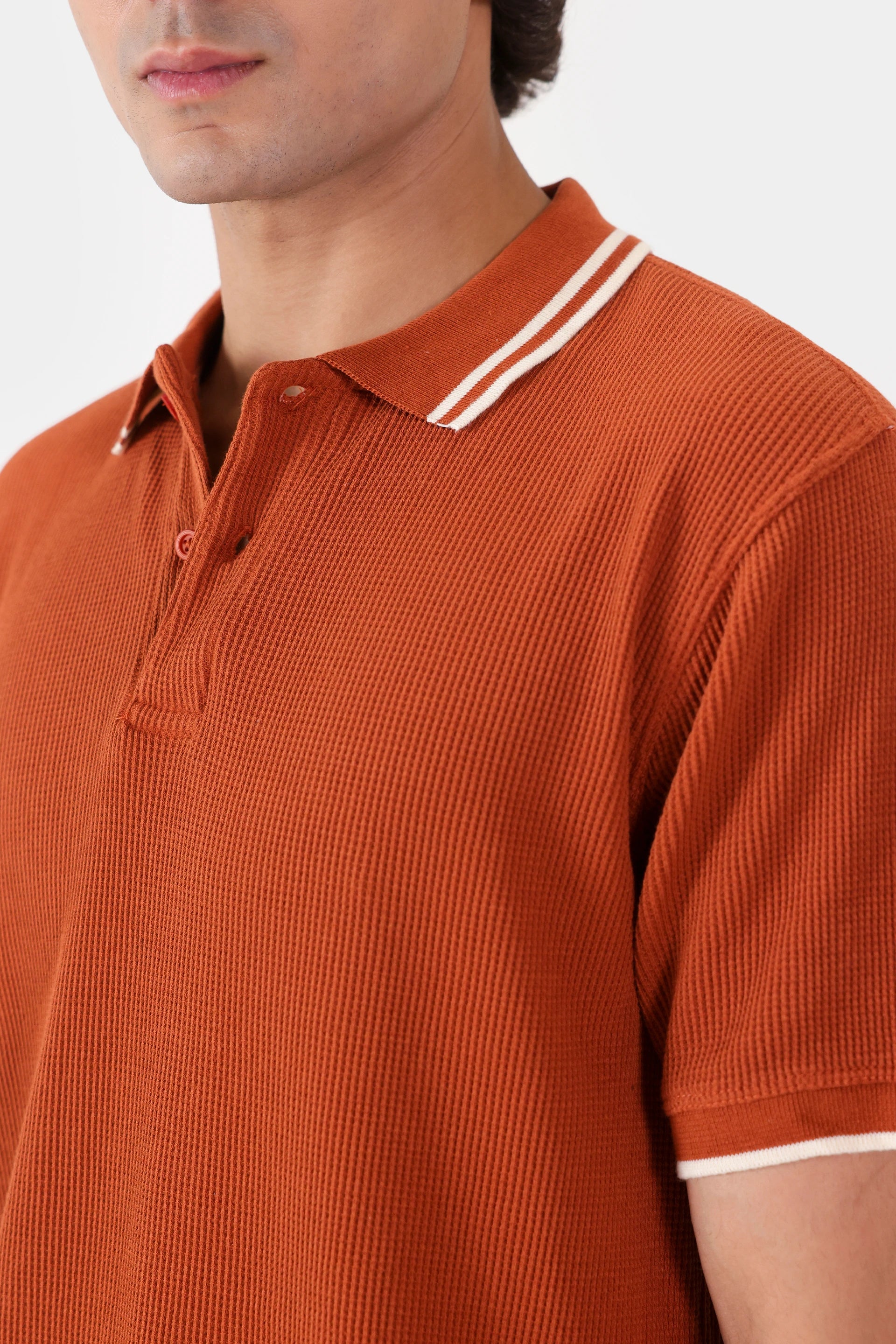 Waffle Knit Polo - Cougar Clothing