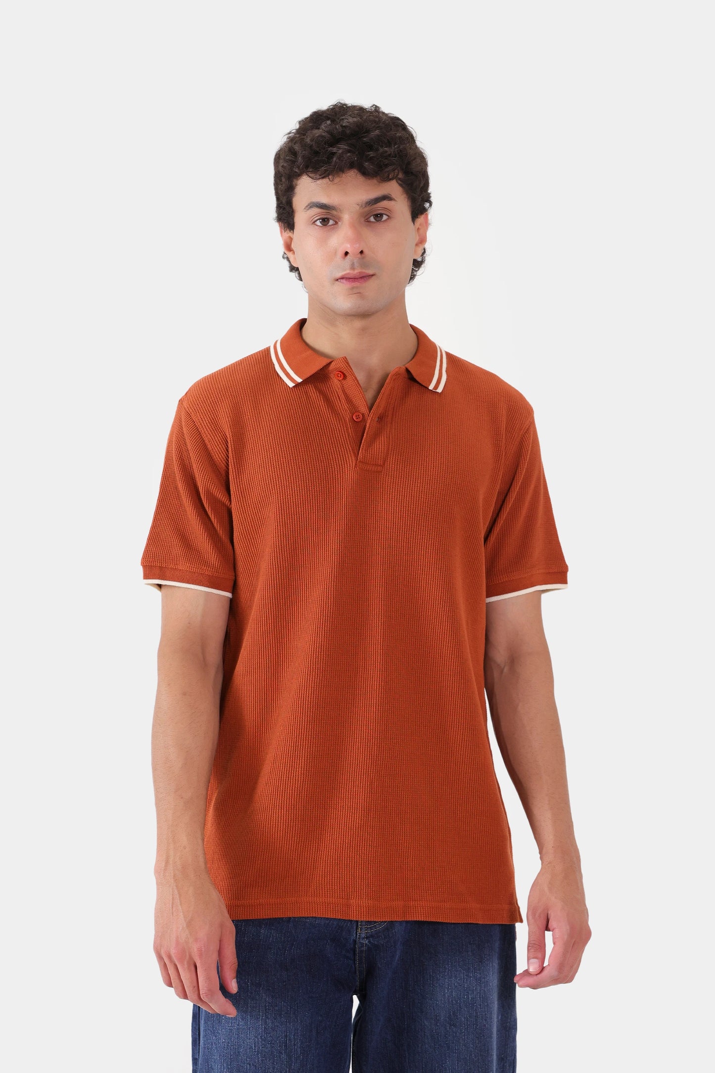 Waffle Knit Polo - Cougar Clothing