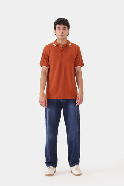 Waffle Knit Polo - Cougar Clothing