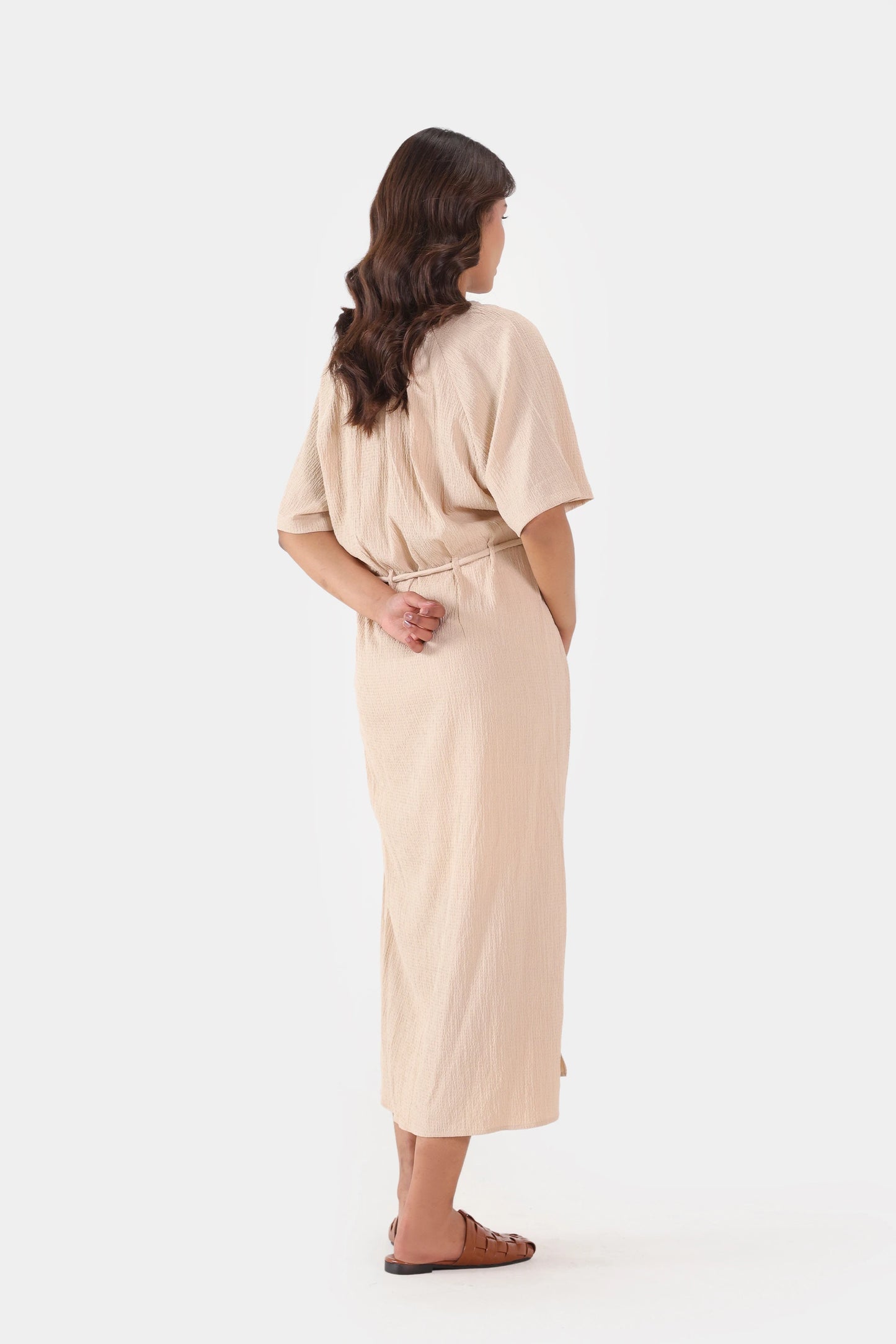 Crushed Midi Dress - Cougar Clothing