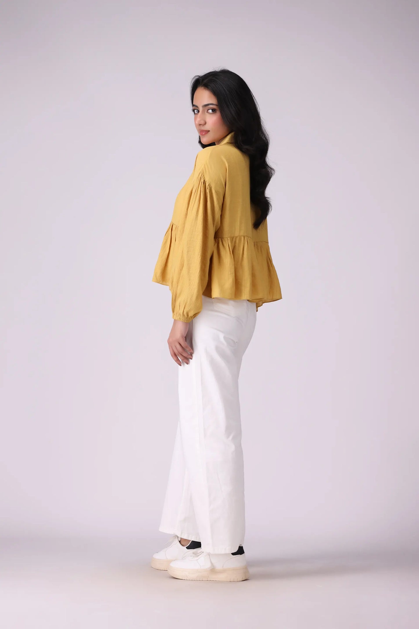 Resort Collar Peplum Top - Cougar Clothing