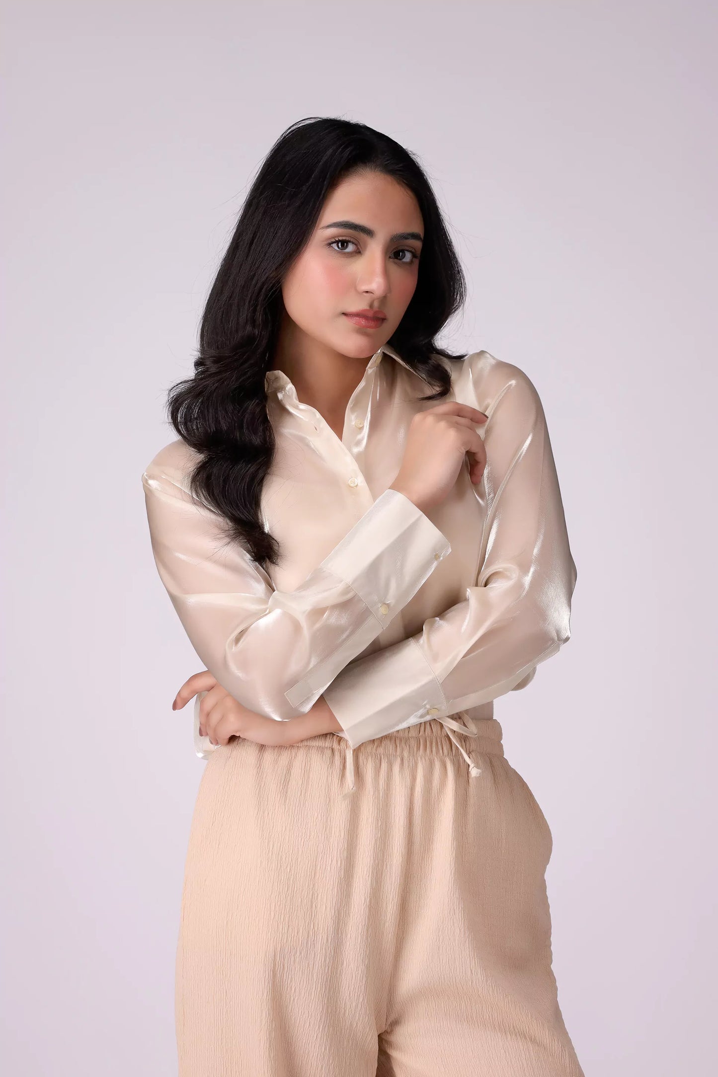 Shimmer Organza Chiffon Shirt - Cougar Clothing