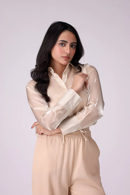 Shimmer Organza Chiffon Shirt - Cougar Clothing