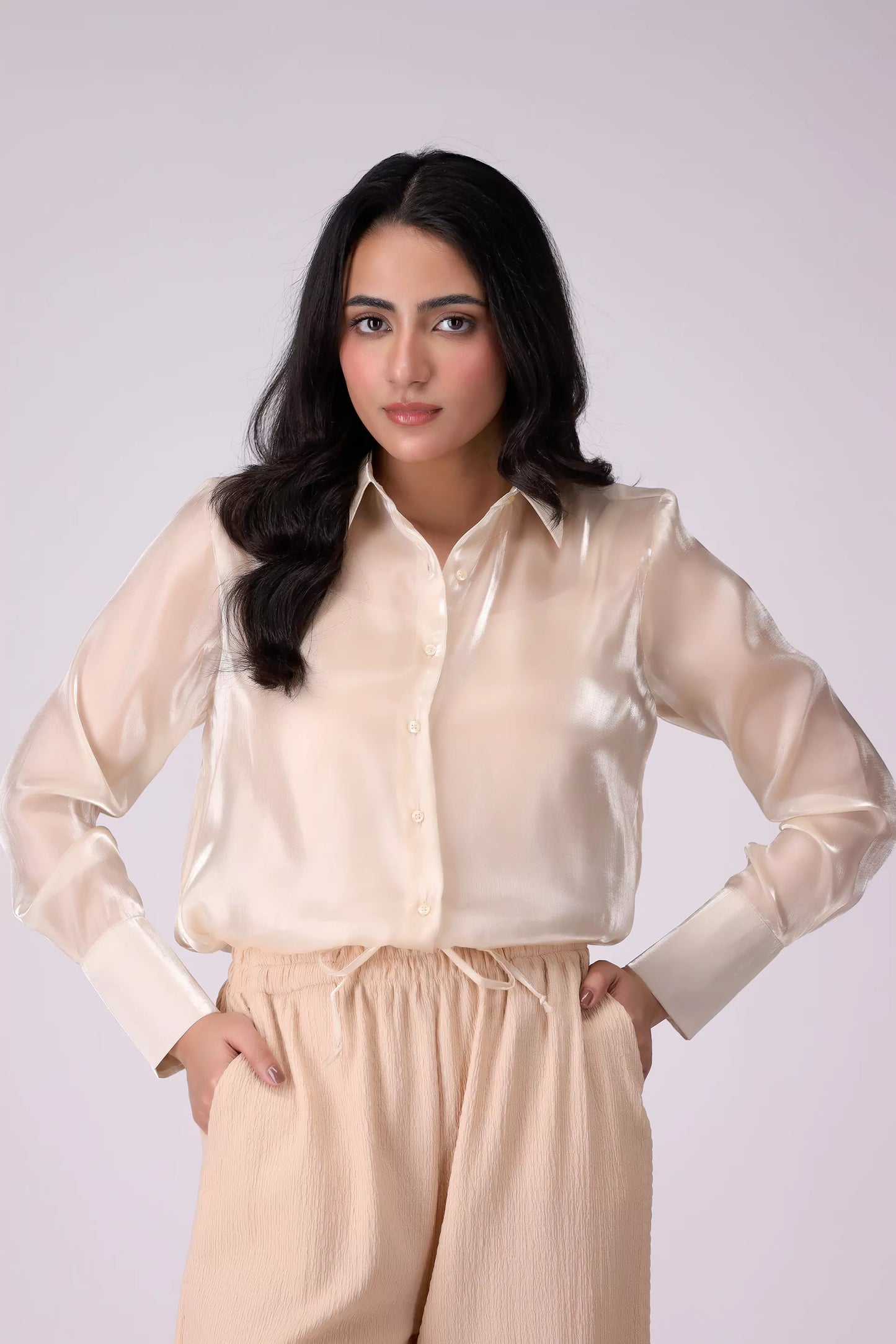 Shimmer Organza Chiffon Shirt - Cougar Clothing