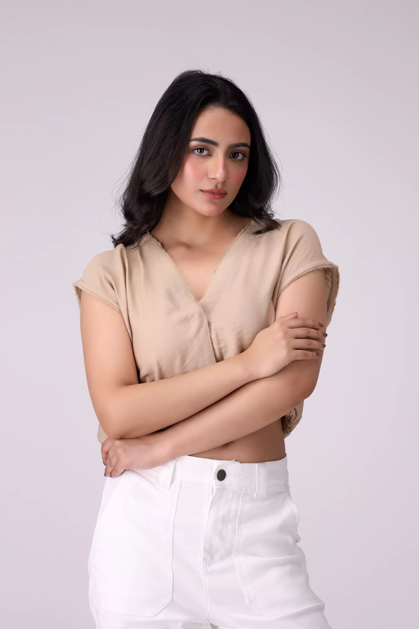 V-Neck Cropped Top - Cougar Clothing