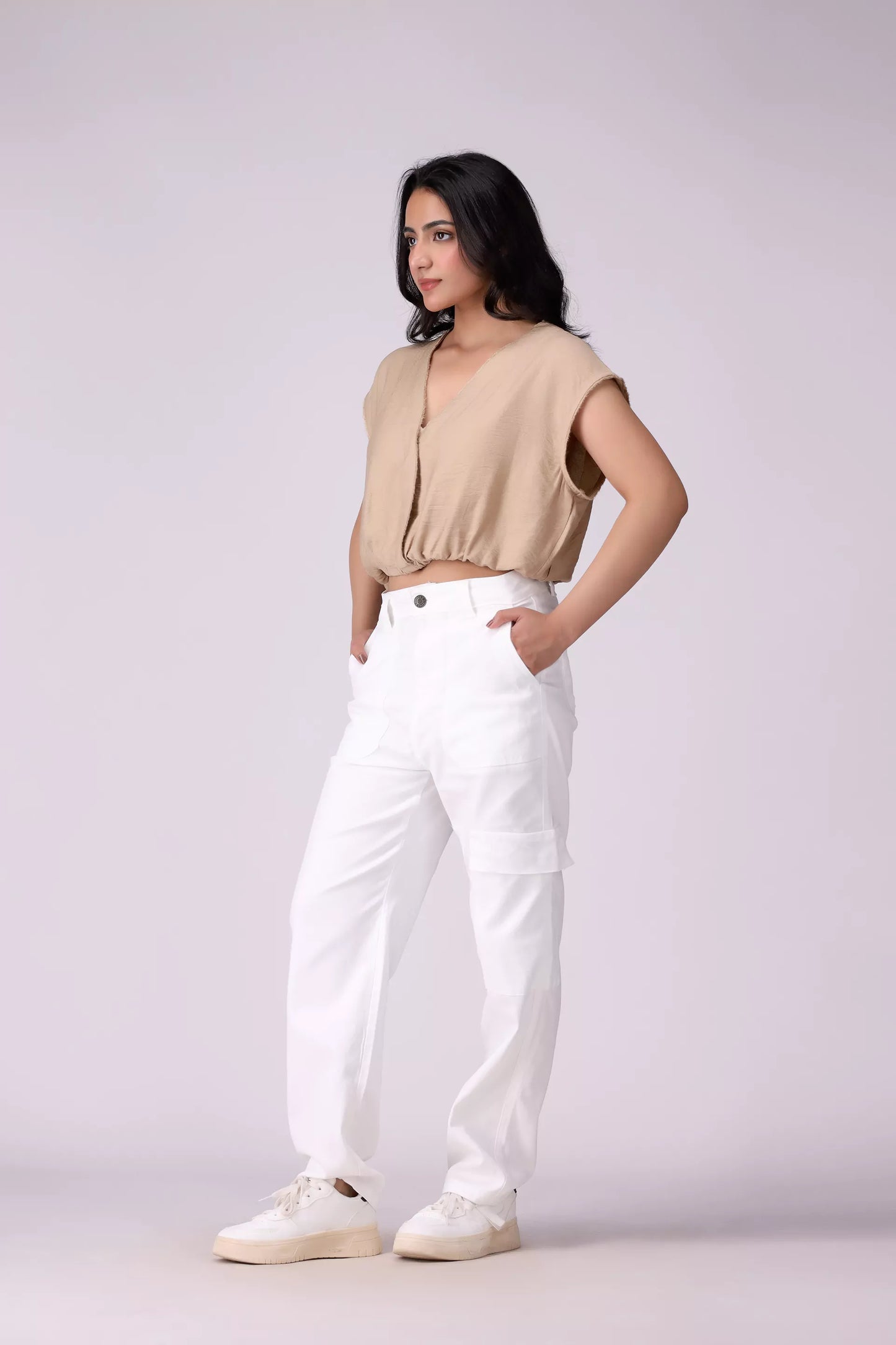 V-Neck Cropped Top - Cougar Clothing