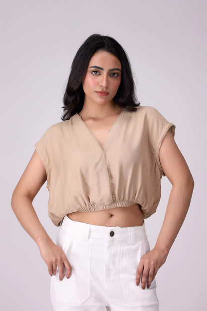V-Neck Cropped Top - Cougar Clothing