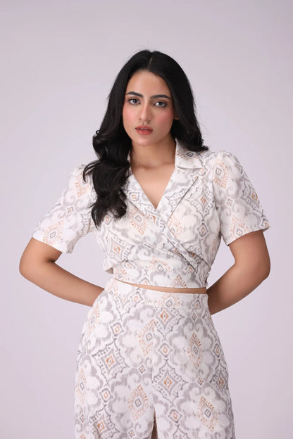 All-Over Printed Cropped Top - Cougar Clothing