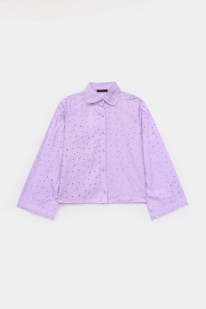 Schiffli Embroidered Shirt - Cougar Clothing