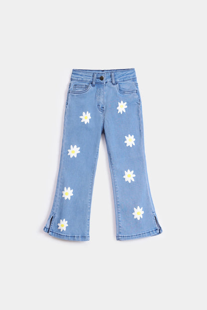 Daisy Print Jeans - Cougar Clothing