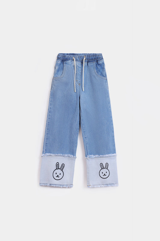 Bunny Print Straight Fit Jeans - Cougar Clothing