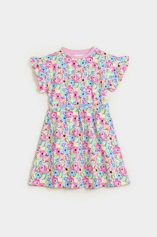 Floral Print Knit Dress - Cougar Clothing