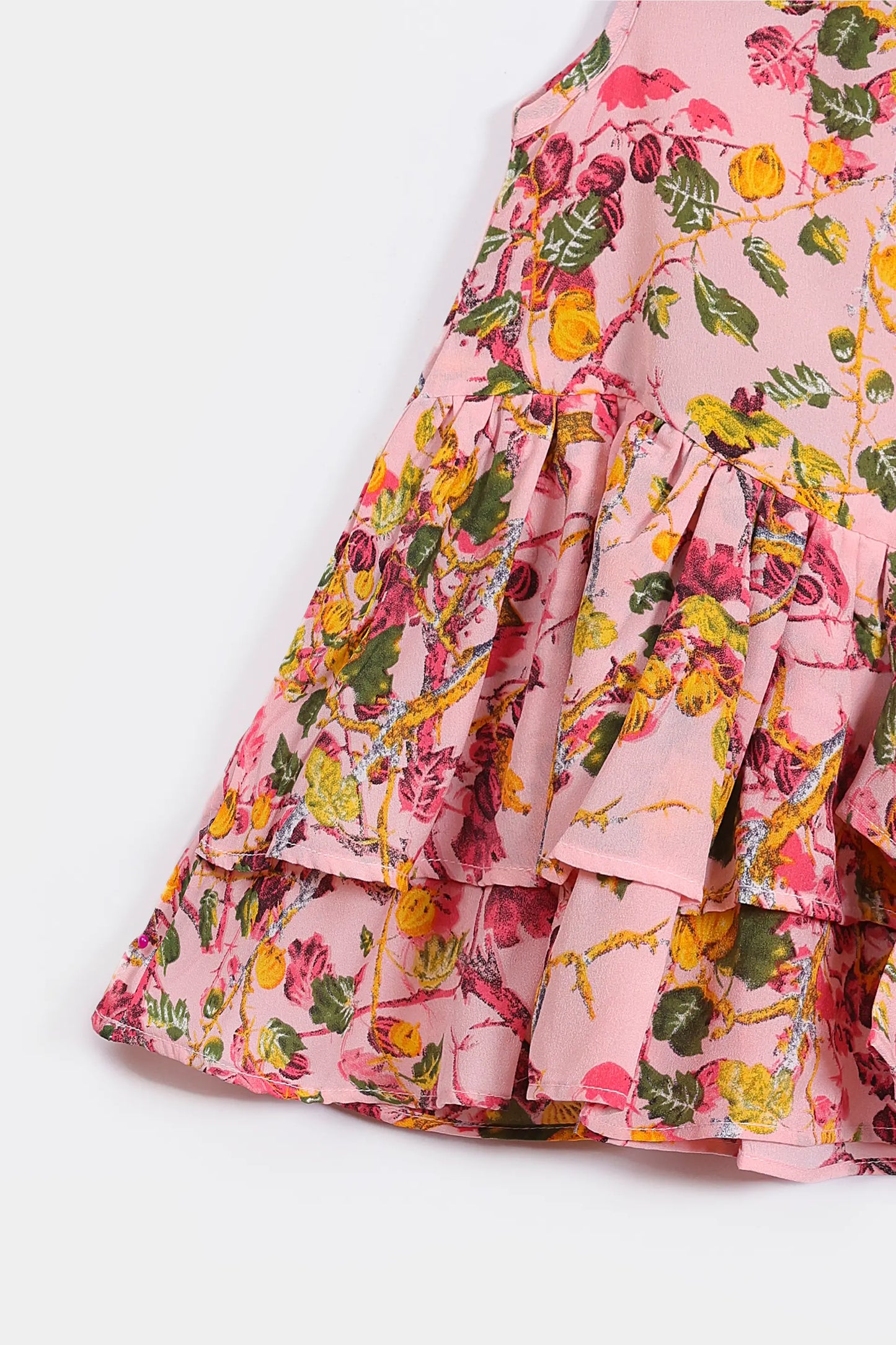 Printed Frilled Dress - Cougar Clothing