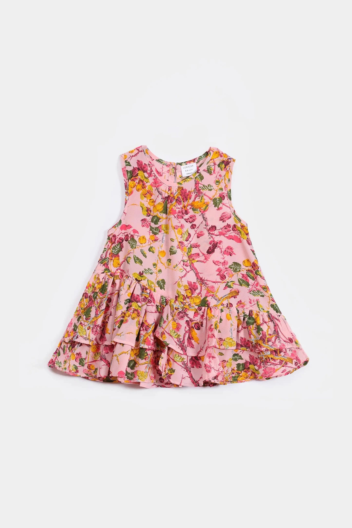 Printed Frilled Dress - Cougar Clothing