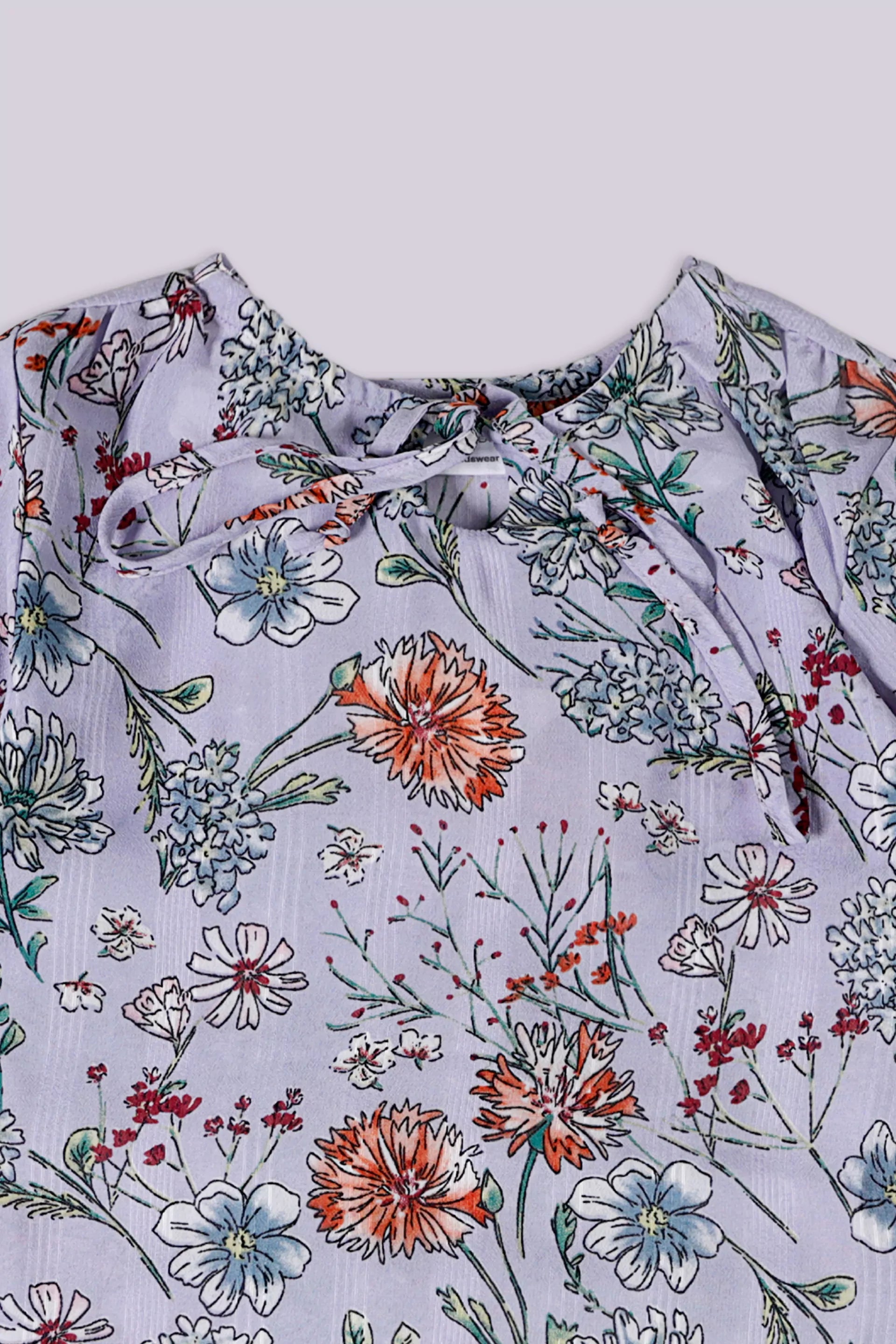 Drawstring-Neck Printed Top - Cougar Clothing