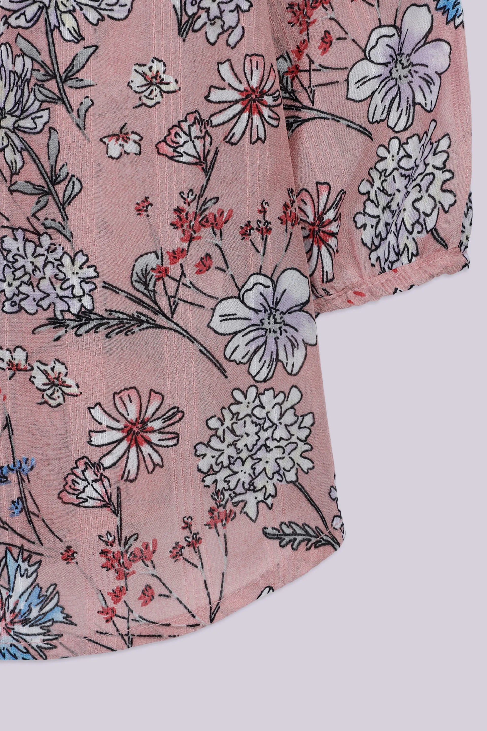 Drawstring-Neck Printed Top - Cougar Clothing