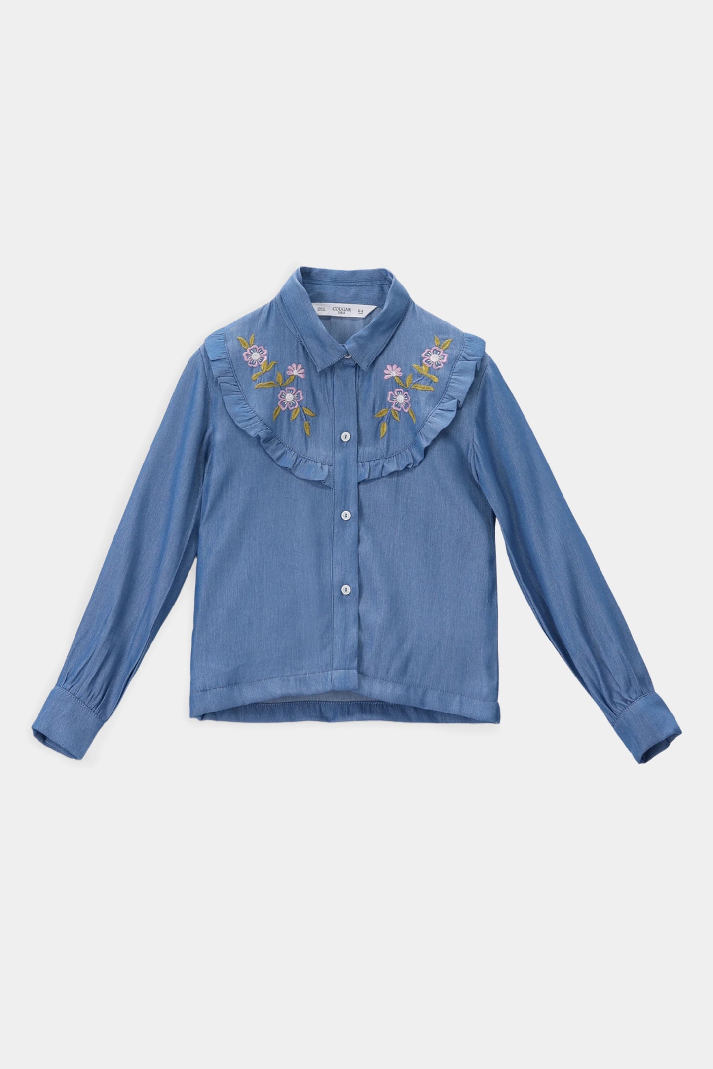 Embroidered Chambray Button-Down - Cougar Clothing