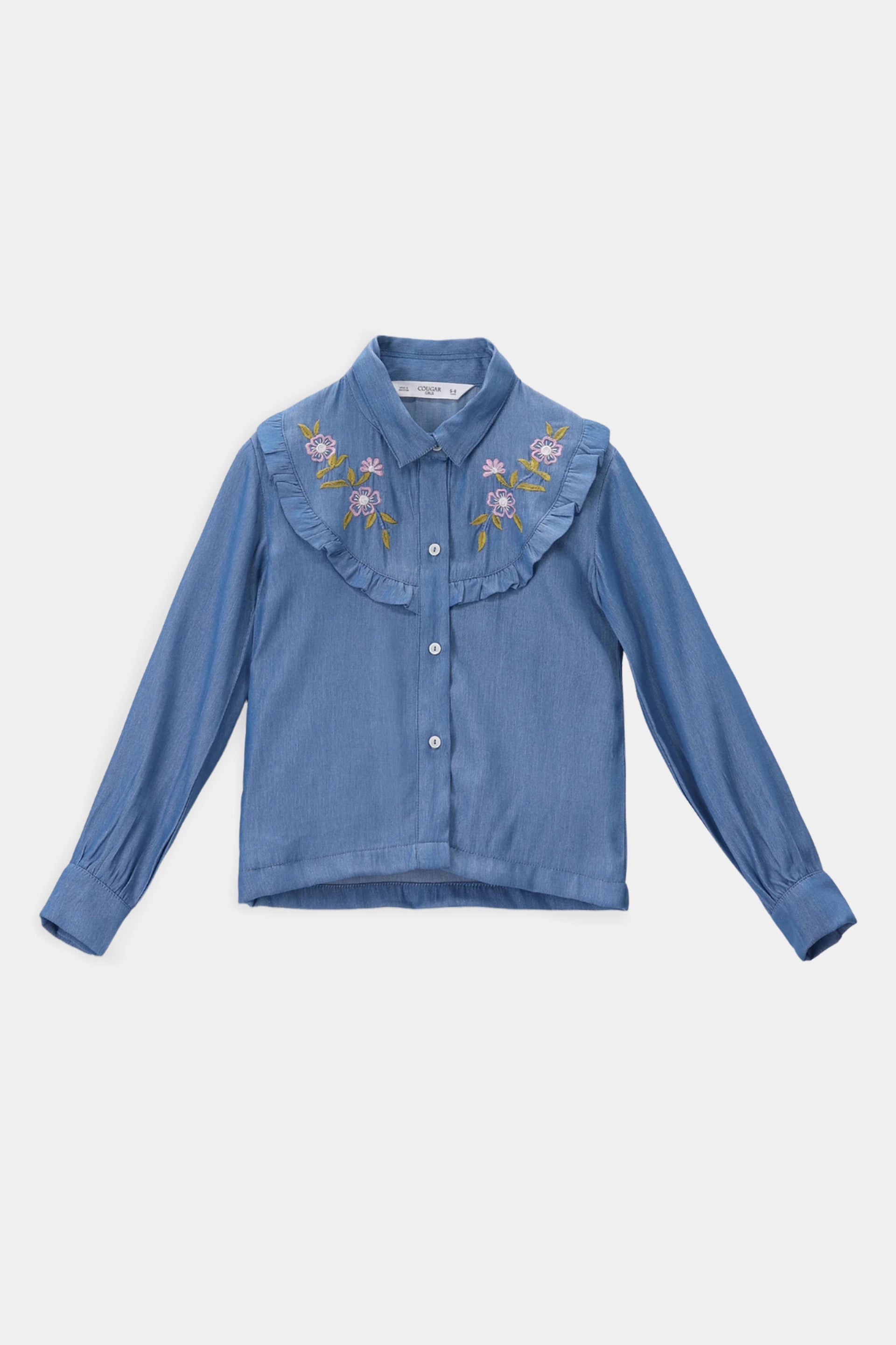 Embroidered Chambray Button-Down - Cougar Clothing