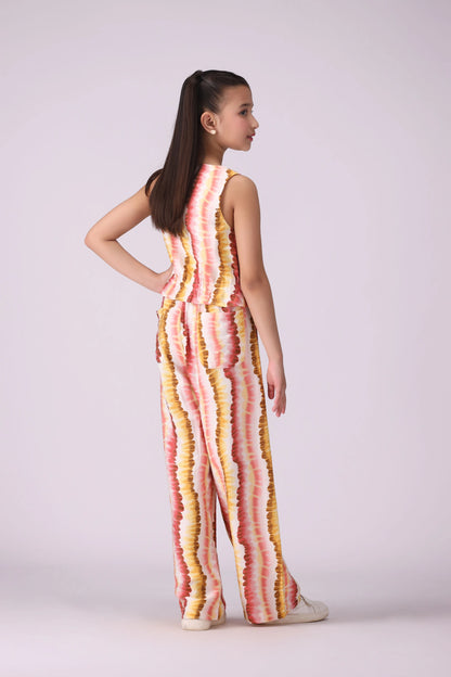 Printed Ribbed Hem Top - Cougar Clothing