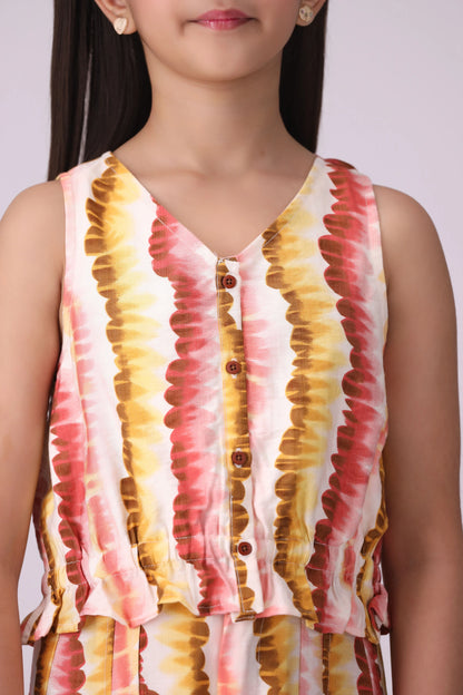 Printed Ribbed Hem Top - Cougar Clothing