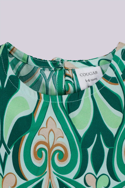 Sleeveless Printed Dress - Cougar Clothing