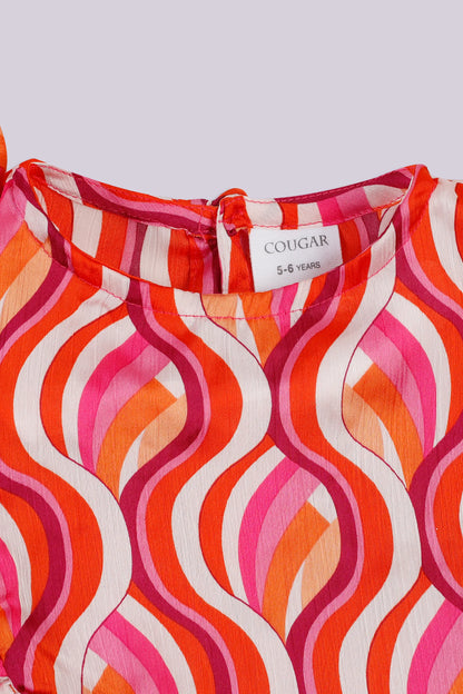 Printed Ruffle Top - Cougar Clothing