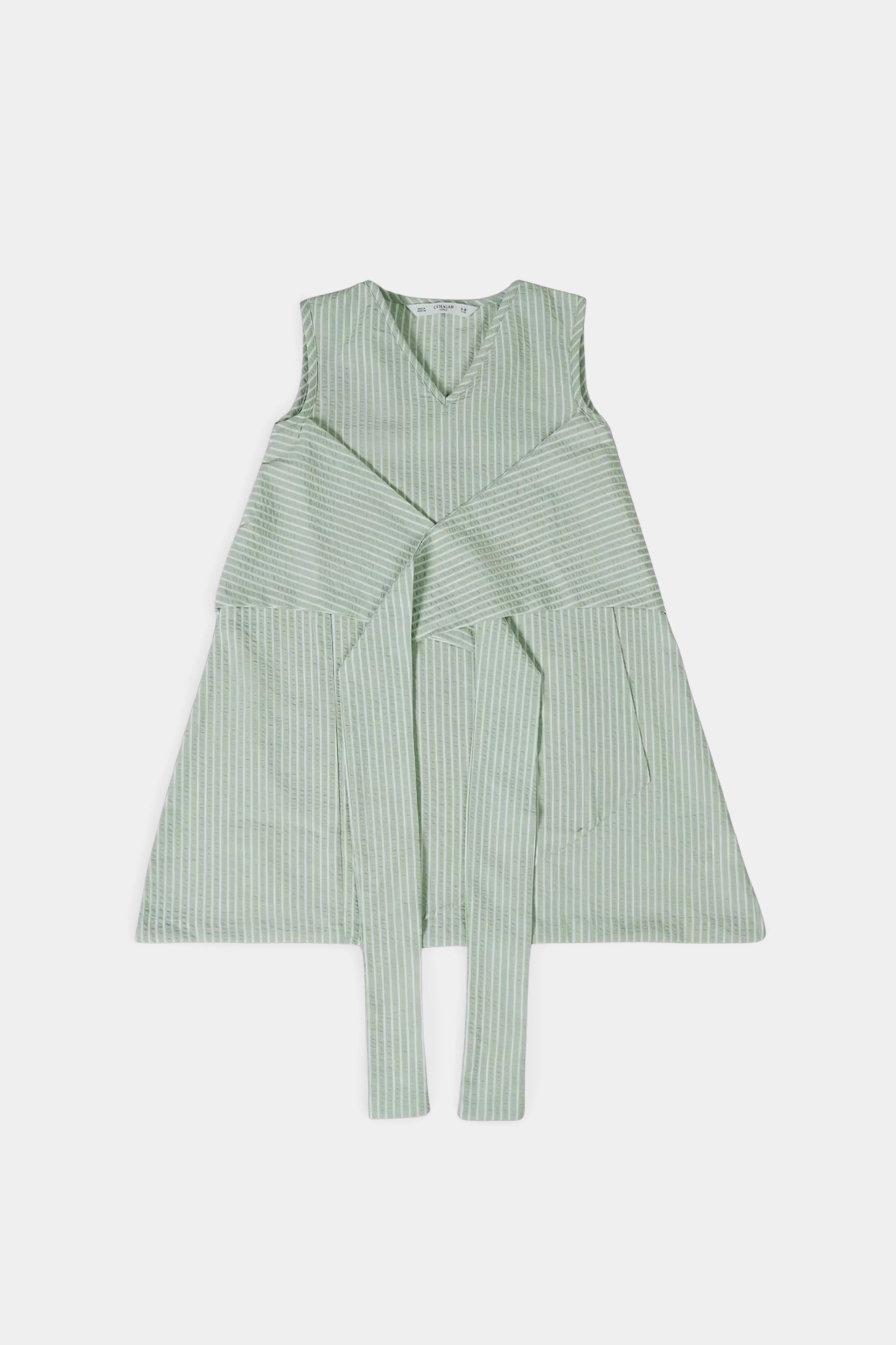 Striped Top With Front Knot - Cougar Clothing