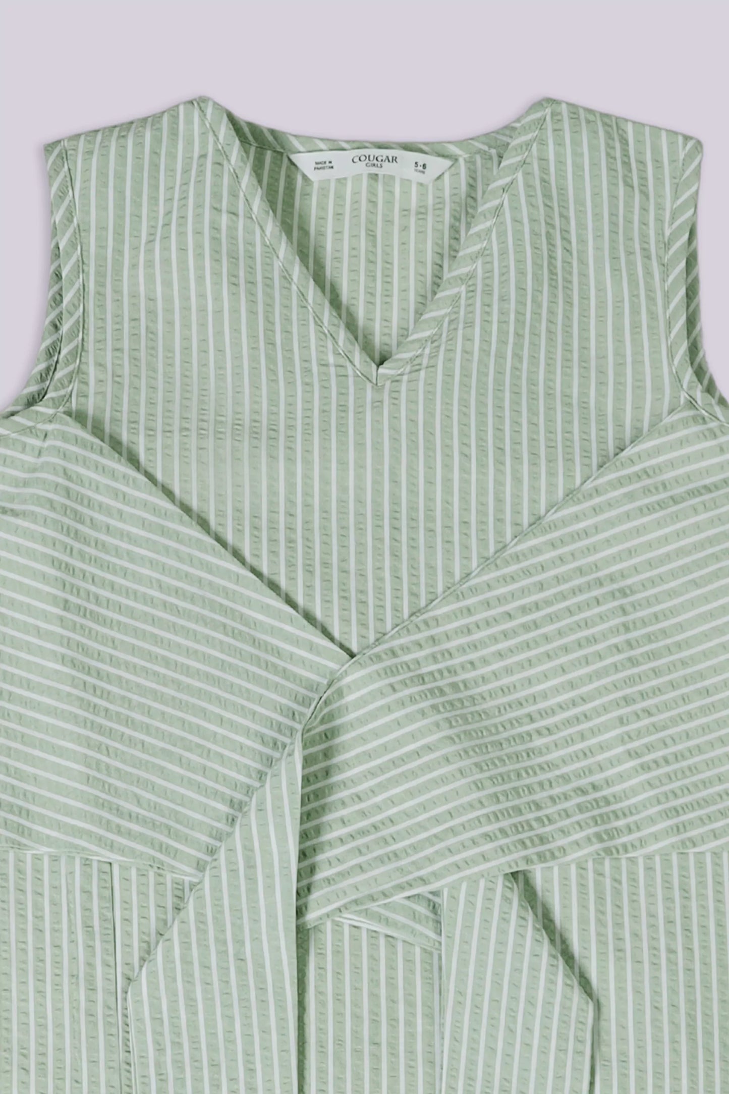 Striped Top With Front Knot - Cougar Clothing