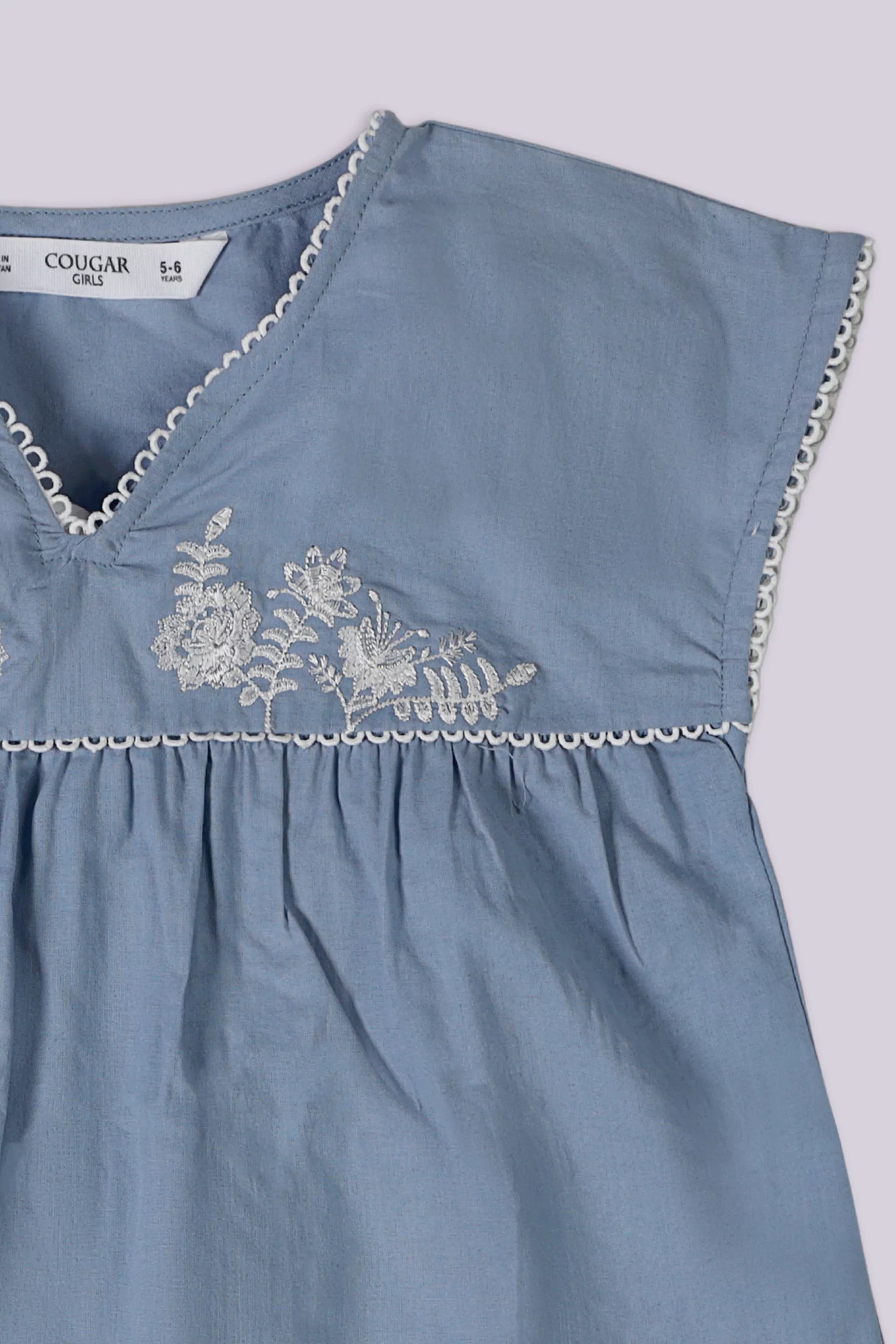 Sleeveless Embroidered Dress - Cougar Clothing