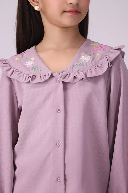 Embroidered Bib Collar Shirt - Cougar Clothing