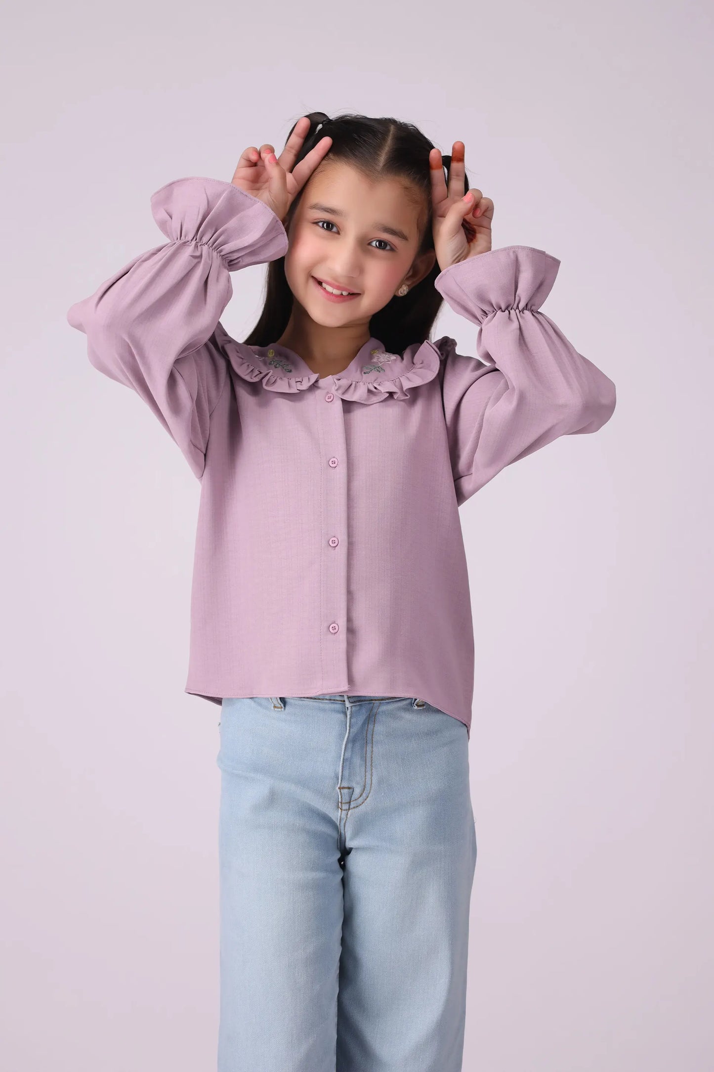 Embroidered Bib Collar Shirt - Cougar Clothing