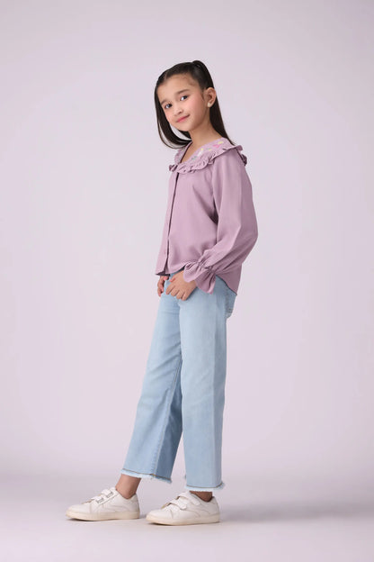 Embroidered Bib Collar Shirt - Cougar Clothing