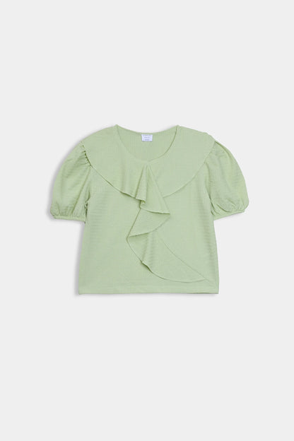 Front Ruffled Top - Cougar Clothing